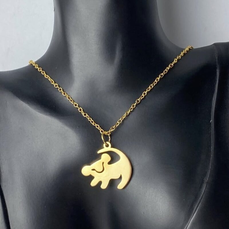 vintage gold simba necklace