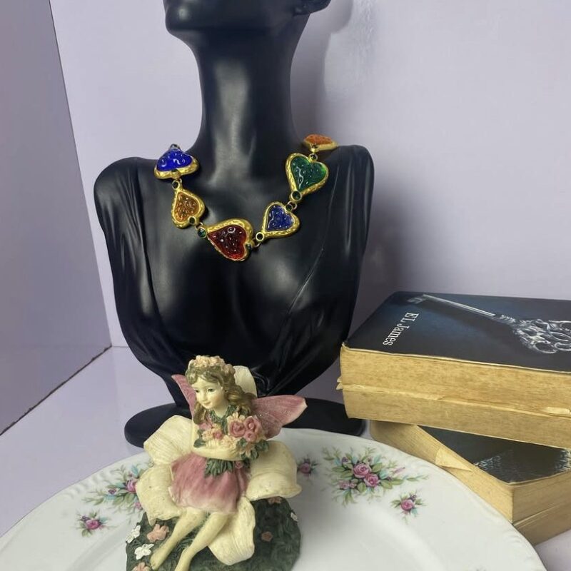 vintage gold love necklace