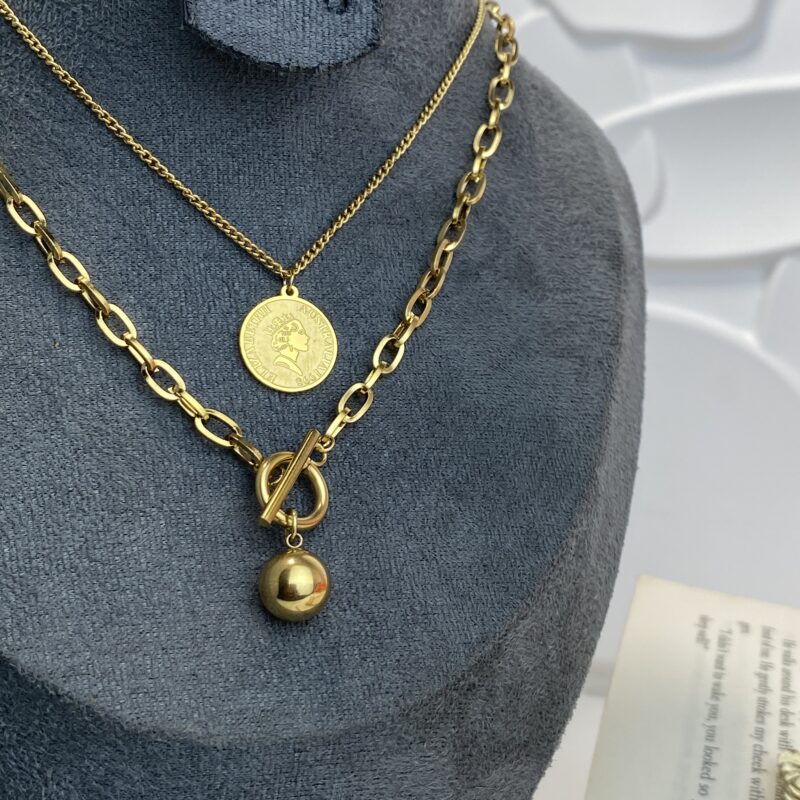 2in1 gold necklace