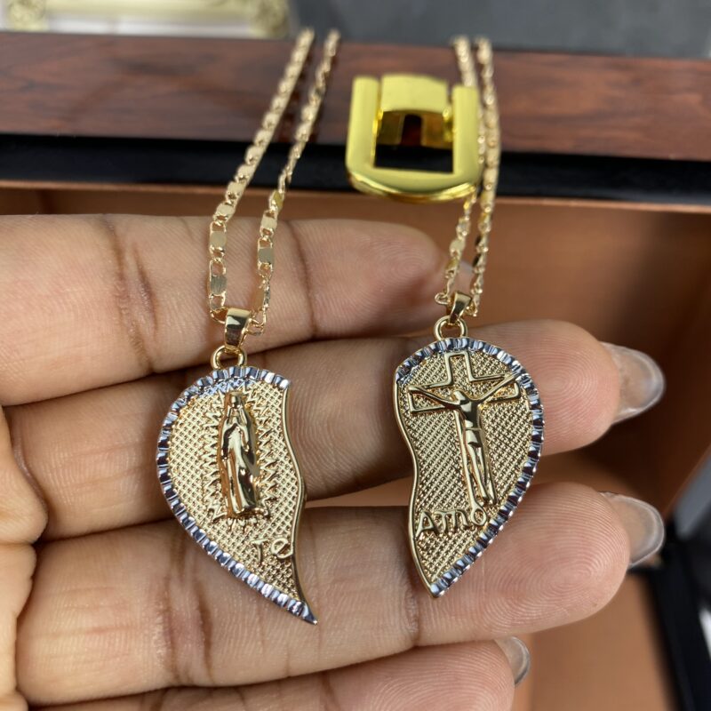 2in1 gold heart necklace
