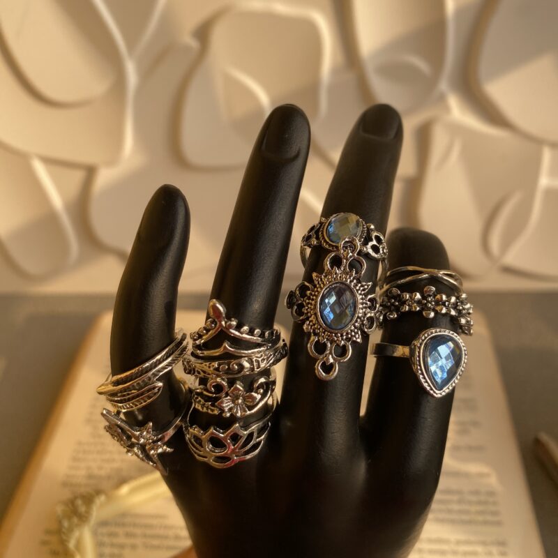 11in1 silver ring set