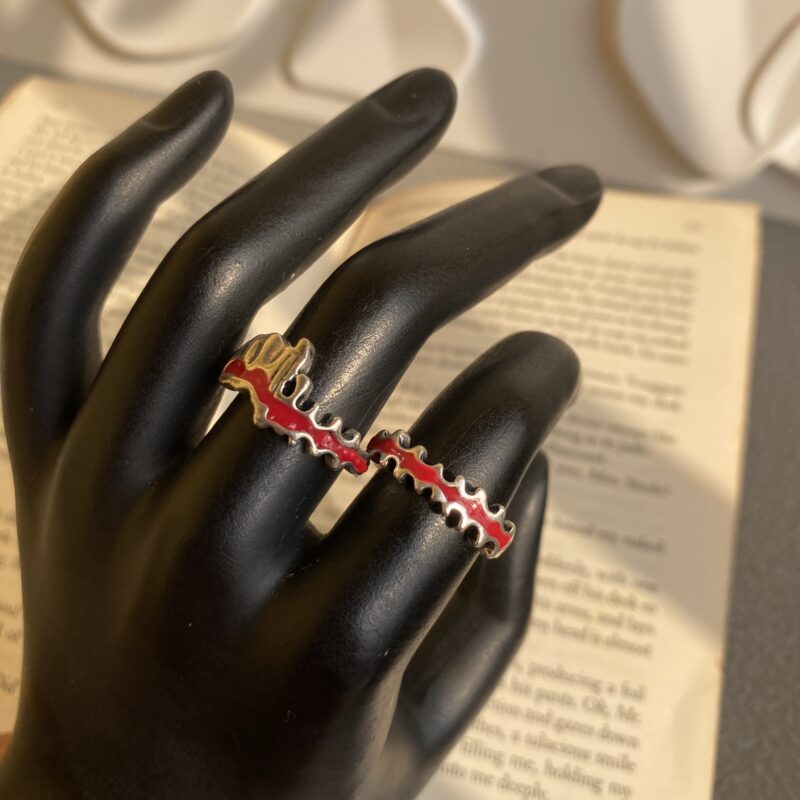 2in1 silver ring set